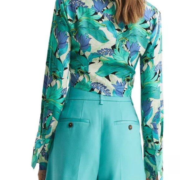 REISS Dana Tie Front Shirt – Aquamarine – US 4 – NWT - Picture 7 of 11